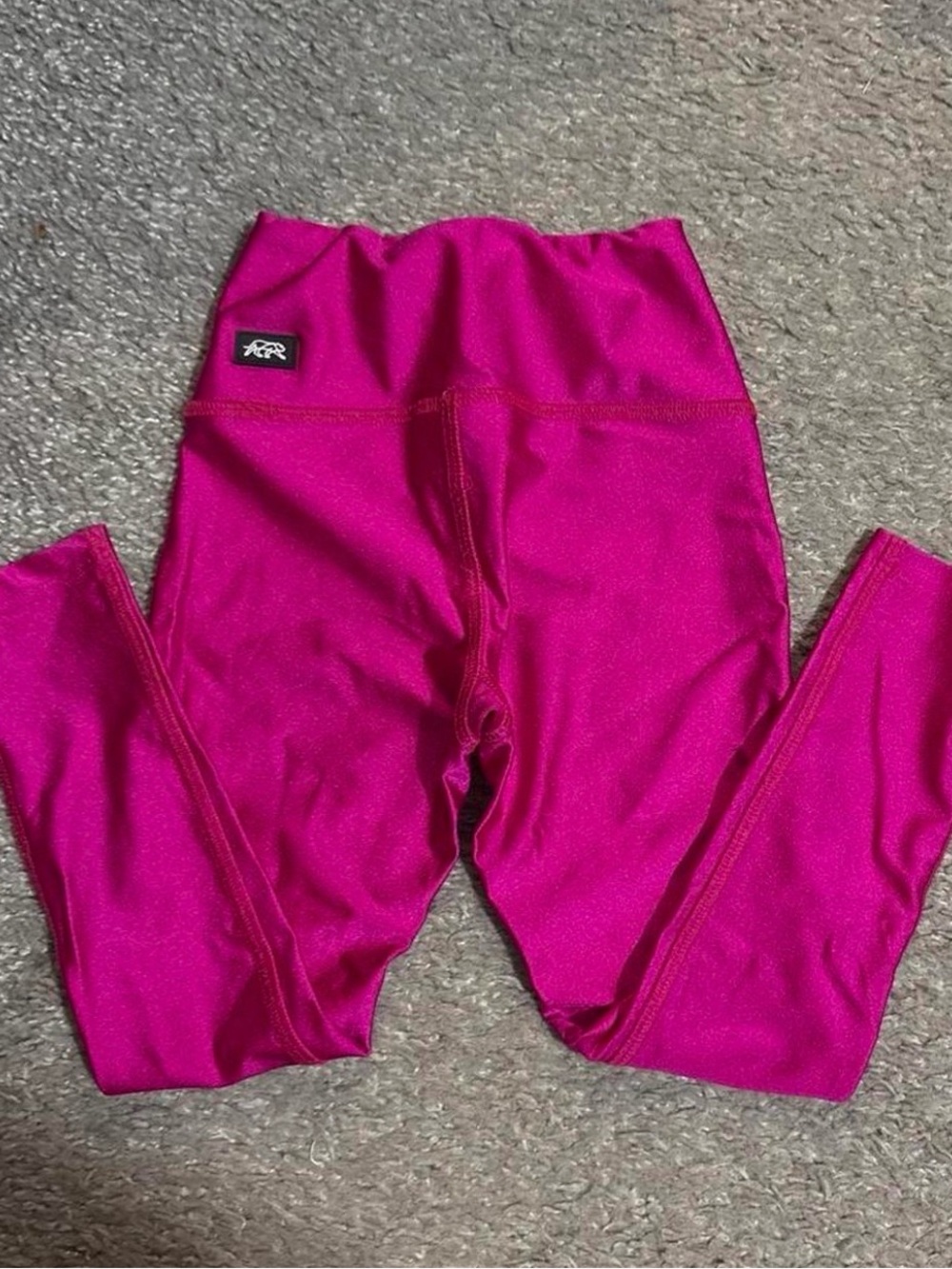 Tiger Friday Kids High-Rise Performance Leggings in Bright Fuchsia.